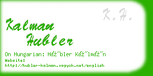 kalman hubler business card