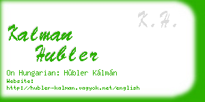 kalman hubler business card